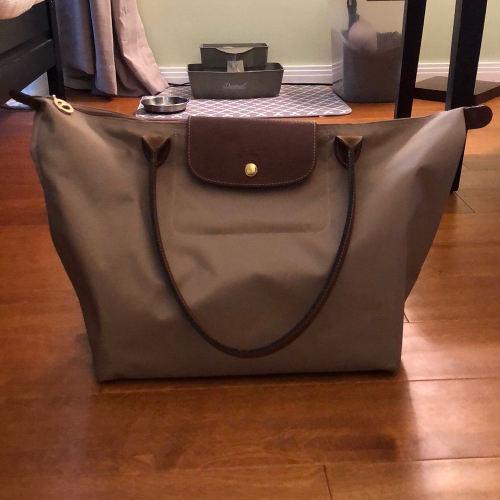 Longchamp “Le Pliage” Large Tan Tote